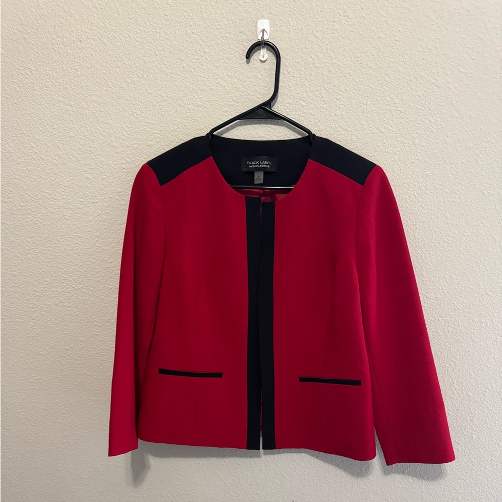 Evan Picone Red and Black Women's Blazer